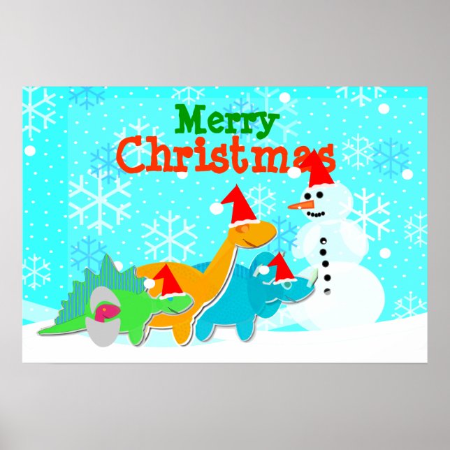 Feliz Natal Snowman e Poster dos Dinossauros (Frente)