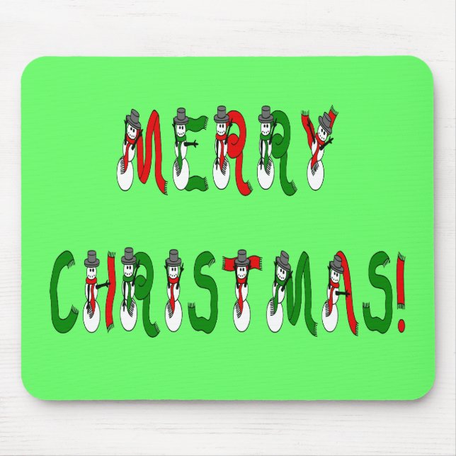 Feliz Natal Snowman Font Mousepad (Frente)