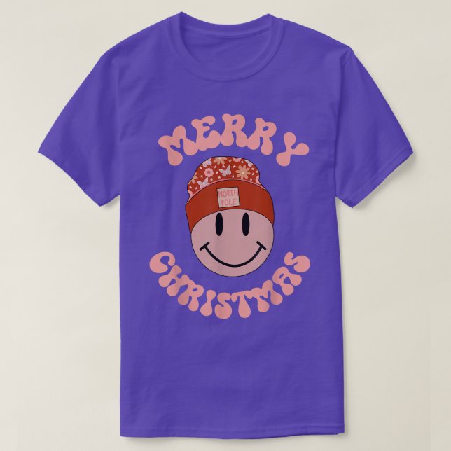 Feliz Natal Snowman Retro Polo Norte Sorrindo F (Frente do Design)