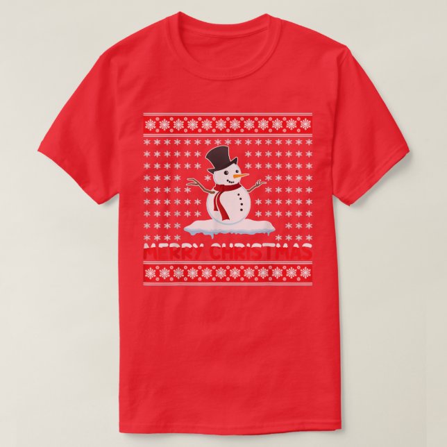 Feliz Natal Snowman T-Shirt (Frente do Design)