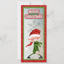 Feliz Natal Sorriso Elf Flat Card