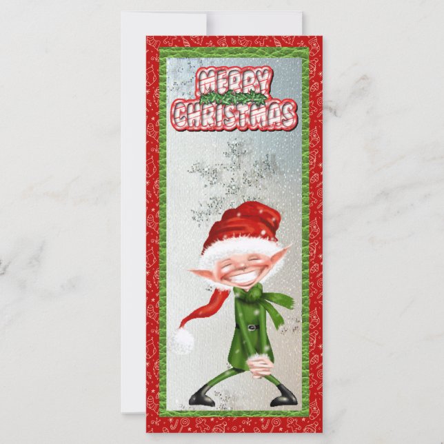 Feliz Natal Sorriso Elf Flat Card (Frente)