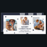 Feliz Natal Sr. e Sra. 3 Foto Collage Modern<br><div class="desc">Feliz Natal Sr & Sra. 3 Photo Collage Trendy Modern Christmas Cards apresenta uma colagem fotográfica de três de suas fotos favoritas com o texto "Feliz Natal do novo Sr & Sra." em um elegante roteiro azul. Personalize editando o texto nas caixas de texto fornecidas. Perfeito para o Natal enviar...</div>