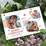 Feliz Natal Sr. e Sra. 3 Foto Collage Modern<br><div class="desc">Feliz Natal Sr & Sra. 3 Photo Collage Trendy Modern Christmas Cards apresenta uma coleção de fotos de três de suas fotos favoritas com o texto "Feliz Natal do novo Sr & Sra." em um elegante roteiro vermelho. Personalize editando o texto nas caixas de texto fornecidas. Perfeito para o Natal...</div>