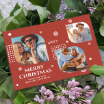 Feliz Natal Sr. e Sra. 3 Foto Collage Modern<br><div class="desc">Feliz Natal Sr & Sra. 3 Photo Collage Trendy Modern Christmas Cards apresenta uma colagem fotográfica de três de suas fotos favoritas com o texto "Feliz Natal do novo Sr & Sra." em um elegante roteiro branco. Personalize editando o texto nas caixas de texto fornecidas. Perfeito para o Natal enviar...</div>