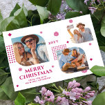 Feliz Natal Sr. e Sra. 3 Foto Collage Modern<br><div class="desc">Feliz Natal Sr & Sra. 3 Photo Collage Trendy Modern Christmas Cards apresenta uma coleção de fotos de três de suas fotos favoritas com o texto "Feliz Natal do novo Sr & Sra." em um elegante roteiro rosa. Personalize editando o texto nas caixas de texto fornecidas. Perfeito para o Natal...</div>