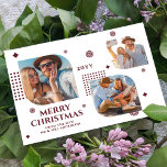 Feliz Natal Sr. e Sra. 3 Foto Collage Modern<br><div class="desc">Feliz Natal Sr & Sra. 3 Photo Collage Trendy Modern Christmas Cards apresenta uma colagem de fotos de três de suas fotos favoritas com o texto "Feliz Natal do novo Sr & Sra." em um roteiro de burgundy. Personalize editando o texto nas caixas de texto fornecidas. Perfeito para o Natal...</div>