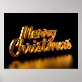 Feliz Natal Tipografia de Luxo Poster Papel H13