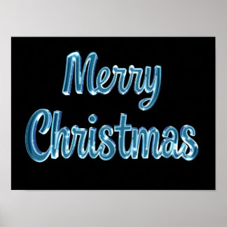 Feliz Natal Tipografia de Luxo Poster Papel H40