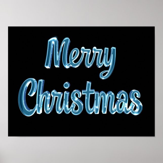 Feliz Natal Tipografia de Luxo Poster Papel H40 (Frente)