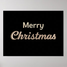 Feliz Natal Tipografia Luxuosa Poster Papel H01