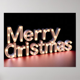 Feliz Natal Tipografia Luxuosa Poster Papel H06