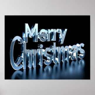 Feliz Natal Tipografia Luxuosa Poster Papel H43