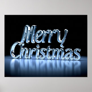 Feliz Natal Tipografia Luxuosa Poster Papel H45
