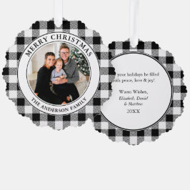 Feliz Natal Trendy Black White Xadrez