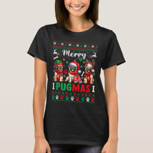 Feliz Natal Três Papais noeis Pugs Um Suéter Color