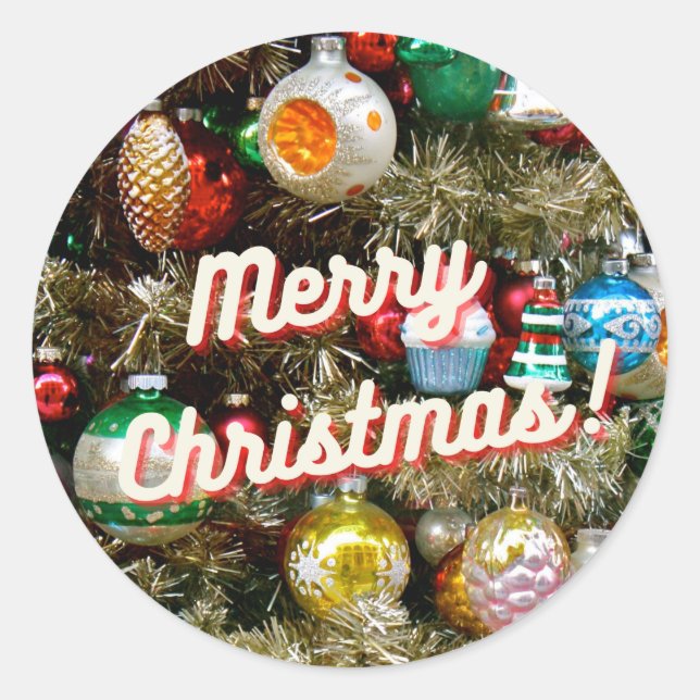 Feliz Natal Vintage! Adesivo (Frente)