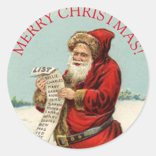 FELIZ NATAL VINTE E CINCO Adesivo Redondo Clássico