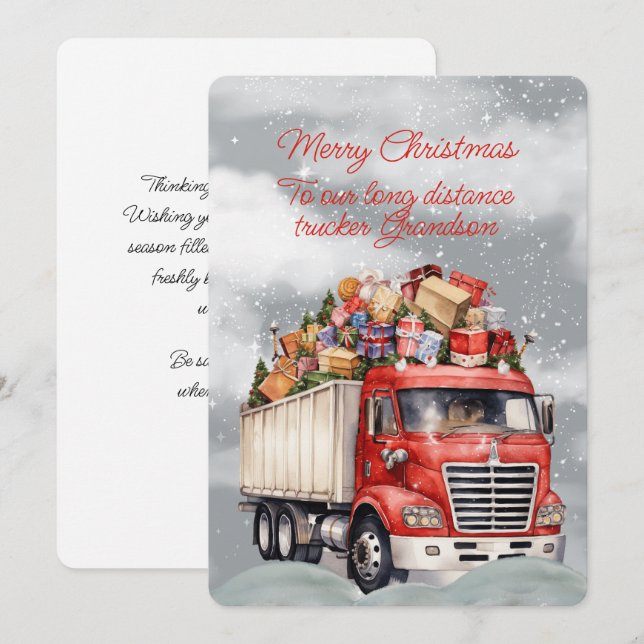 Feliz Natal Vovô Caminhoneiro de Longa Distância (Frente/Verso)