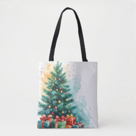 Feliz Natal Watercolor Art Bolsa