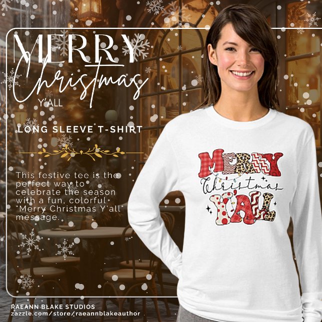 Feliz Natal Y-all Long Sleeve T-Shirt (Criador carregado)