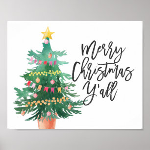 Feliz Natal Y'all, Poster de Árvore de Natal