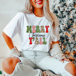 Feliz Natal Y'all T-Shirt de Natal feminino
