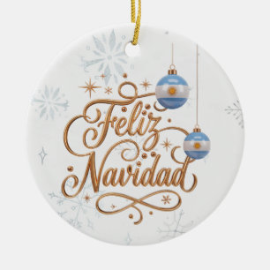 Feliz Navidad Argentina Enfeite de Natal Personali
