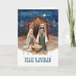 Feliz Navidad. Cartões de cena de natividade em es