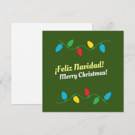 "Feliz Navidad" em Inglês e cartão de feriado esp