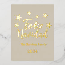 Feliz Navidad  Natal Moderno em Espanhol Família d
