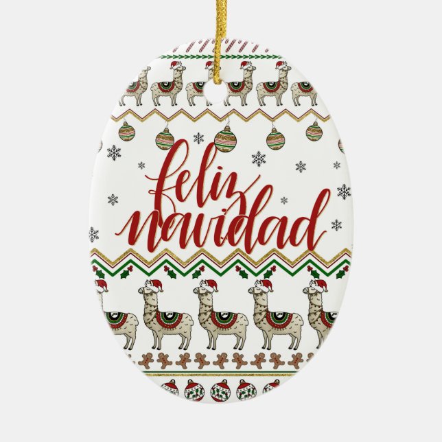 Feliz Navidad / Ornamento Feliz de Natal (Frente)