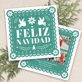Feliz Navidad Papel Picado Cartão de Natal