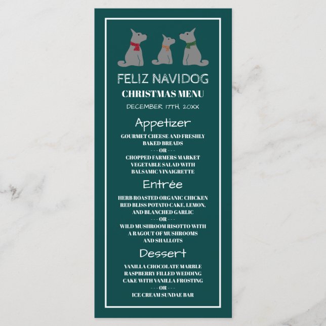 Feliz Navidog, Menu de Natal Estilo Espanhol (Frente)
