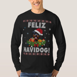 Feliz Navidog Rottweiler Papais noeis De Suéter Fe