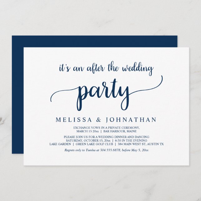 Feliz Nunca Depois Do Convite Do Partido Do Elopem (Frente/Verso)