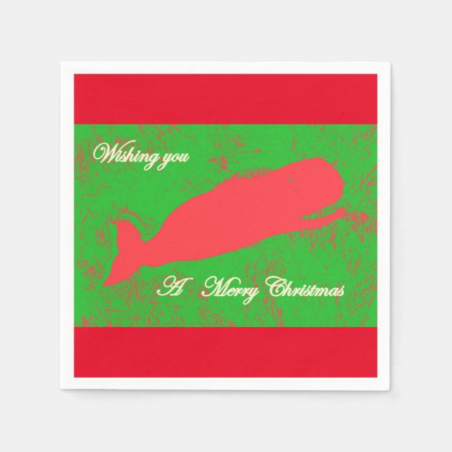 Feliz papel de baleia de natal guardanapos (Frente)