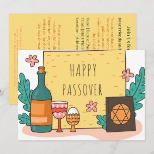 Feliz Páscoa  Convite de Seder Pesach lindo