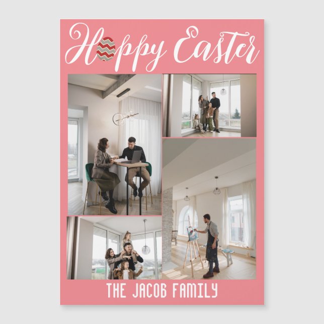 Feliz Páscoa família, Páscoa quatro colagem de fot (Frente)
