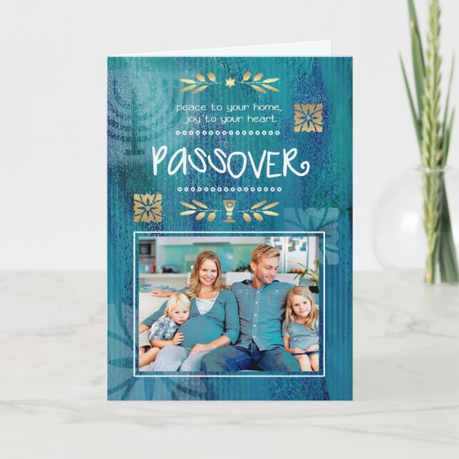 Feliz Passover. Cartões com fotos personalizáveis (Frente)