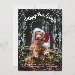 Feliz Pawlidays Cartão de Natal com Foto de Cachor