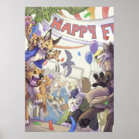 Feliz pelute con poster