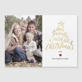 Feliz Pequeno Natal - cartão com fotos magnético