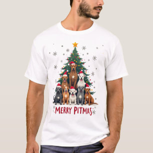 Feliz Pitmas Pitbull Cão Suéter Feio de Natal Tr