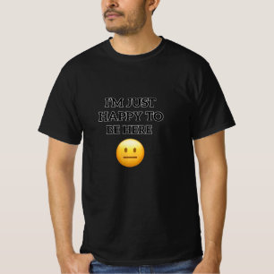 Feliz Por Estar Aqui" Camisa Emoji - Conteúdo Mini