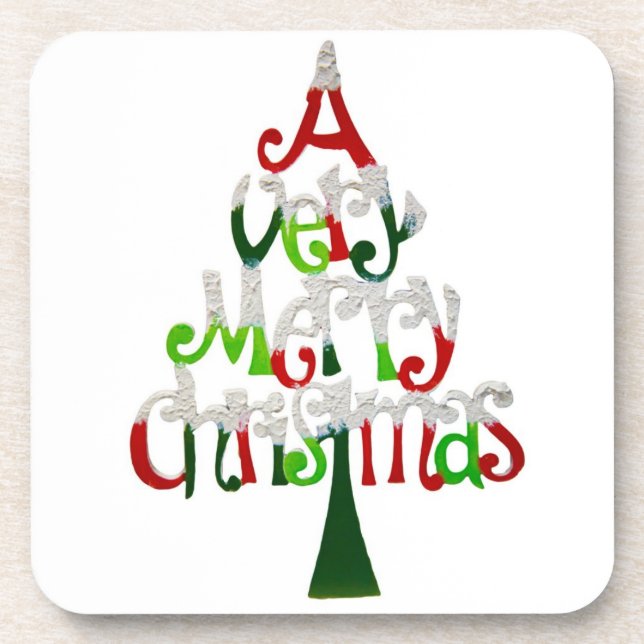 Feliz Porta copos de Cork de Natal (Frente)