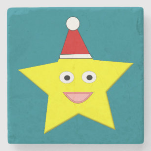 Feliz Porta copos de Pedra nas Estrelas de Natal