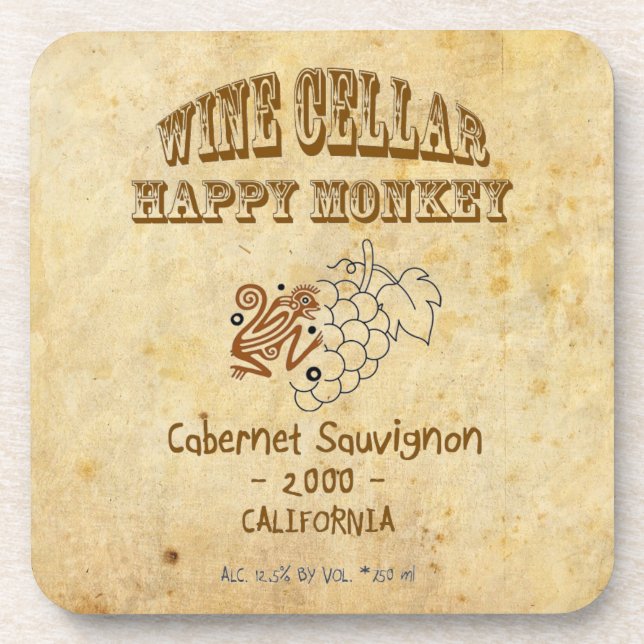 Feliz Porta copos do Macaco Cork! (Frente)