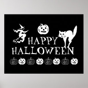 Feliz poster de decoração assustadora do Hallowe