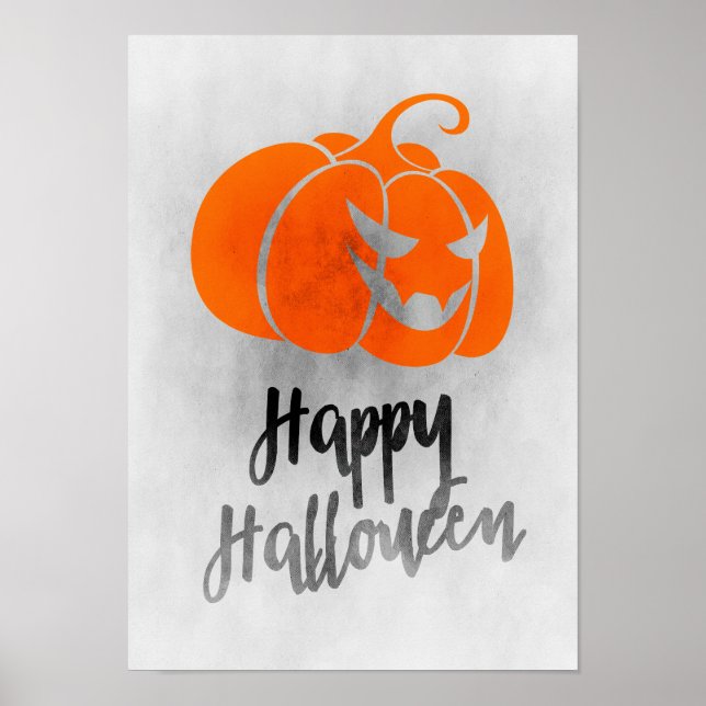 Feliz Poster de Halloween - Grunge Halloween Art (Frente)